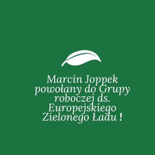 Marcin Joppek w grupie roboczej ds. Europejskiego Zielonego Ładu!